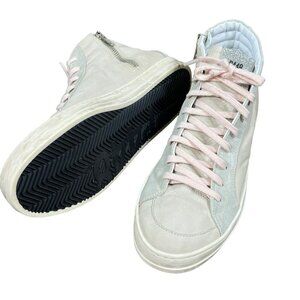 P448 HIGH TOP Leather Cristal Skater Sneakers Sz 39 EUC